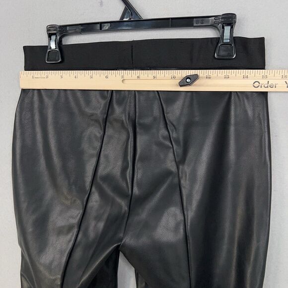 Emerson Fry Pants Womens Large Black Faux Leather Pull On Leggings Made USA - Picture 9 of 16